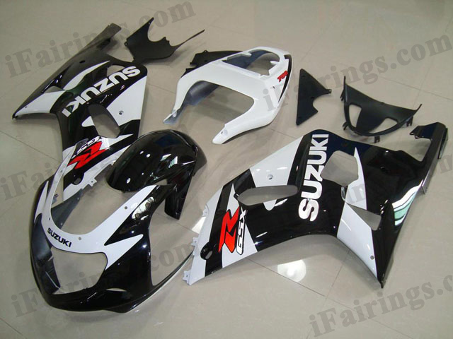 gixxer 2001 2002 2003 GSXR600/750 black and white fairings - Click Image to Close