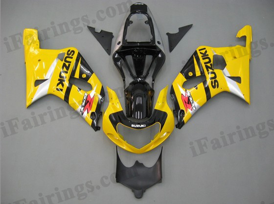 2001 2002 2003 GSXR600/750 yellow/silver custom fairing sets - Click Image to Close