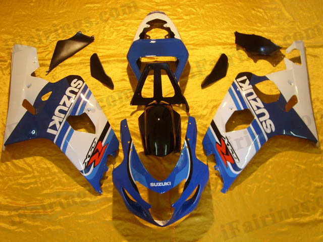 GSXR600/750 2004 2005 blue and white fairings. - Click Image to Close
