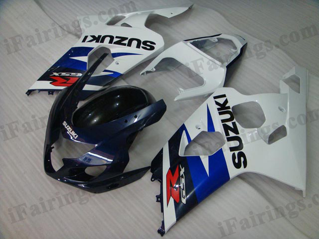 GSXR600/750 2004 2005 blue and white fairings, 2004 2005 GSXR 600/750 replacement plastic. - Click Image to Close