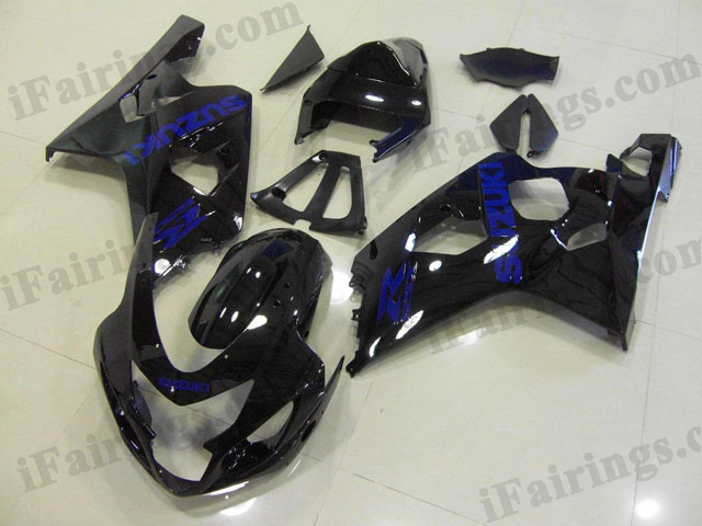 Gixxer fairings for 2004 2005 GSXR600/750 glossy black scheme. - Click Image to Close