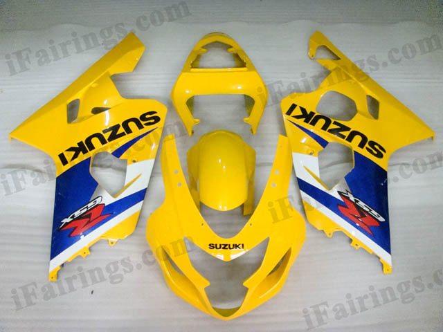 GSXR600/750 2004 2005 yellow and blue fairings, 2004 2005 GSXR 600/750 replacement bodywork.