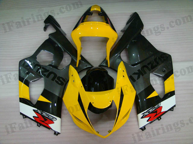 GSXR600/750 2004 2005 yellow and grey fairings, 2004 2005 GSXR 600/750 replacement bodywork.