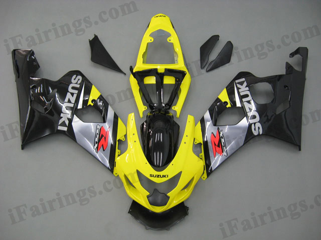 GSXR600/750 2004 2005 yellow,silver and black fairings, 2004 2005 GSXR 600/750 replacement. - Click Image to Close