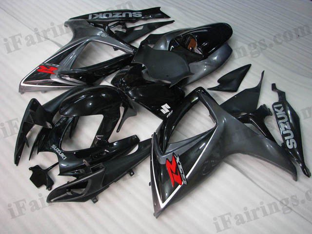 Custom fairings for 2006 2007 GSXR600/750 black and gray scheme. - Click Image to Close
