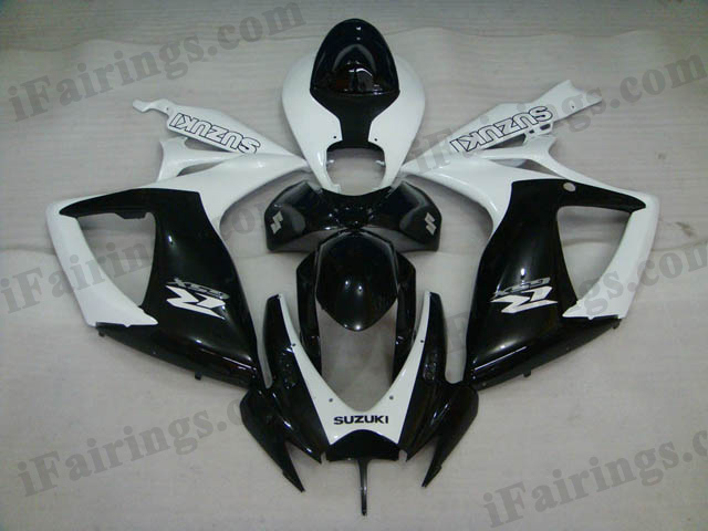 Custom fairings for 2006 2007 GSXR600/750 white and black scheme. - Click Image to Close