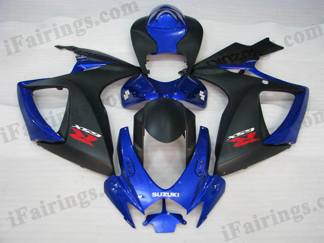 2006 2007 Suzuki GSXR600/750 blue and black fairing kits. - Click Image to Close