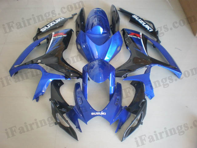 2006 2007 GSXR600/750 blue and black color scheme fairings.