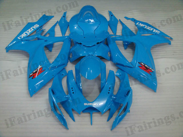 Custom fairings for 2006 2007 GSXR600/750 all blue scheme. - Click Image to Close