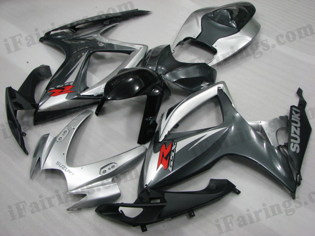 2006 2007 Suzuki GSXR600/750 silver, grey and black fairing kits. - Click Image to Close
