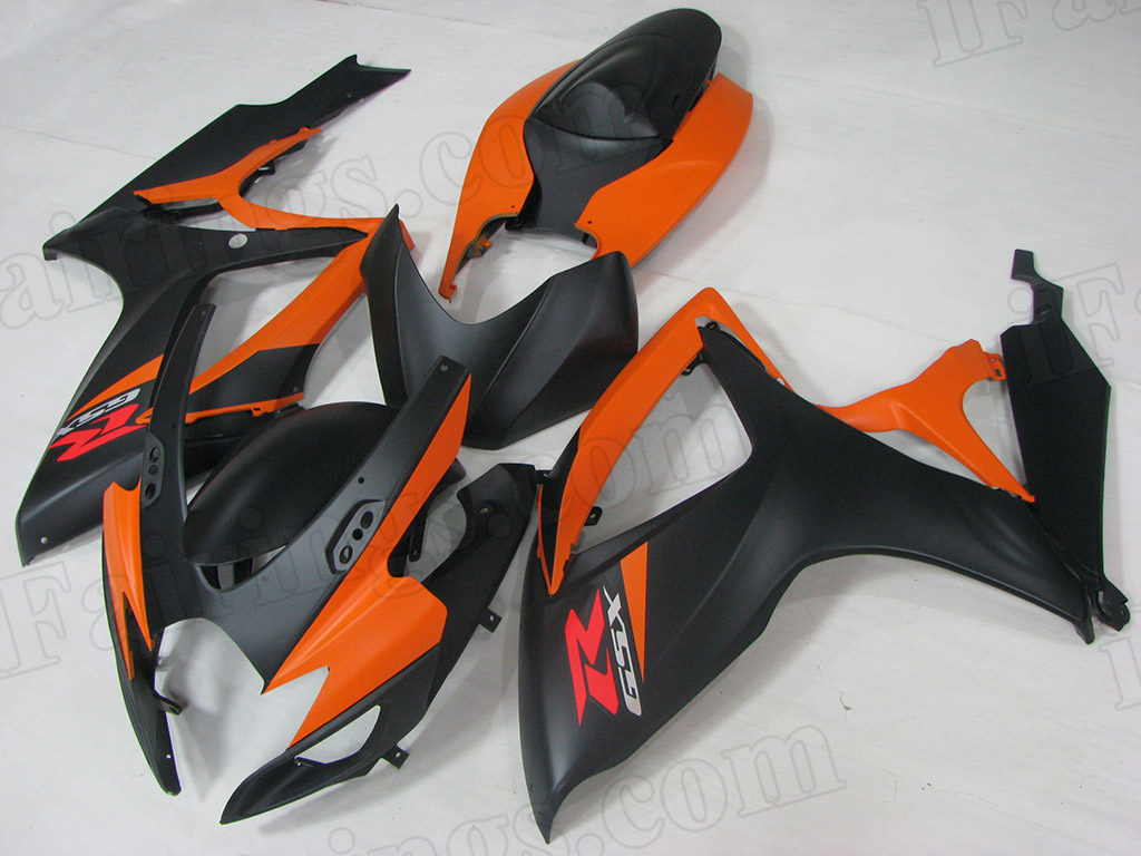 2006 2007 Suzuki GSX-R600, GSX-R750 orange and black fairings.