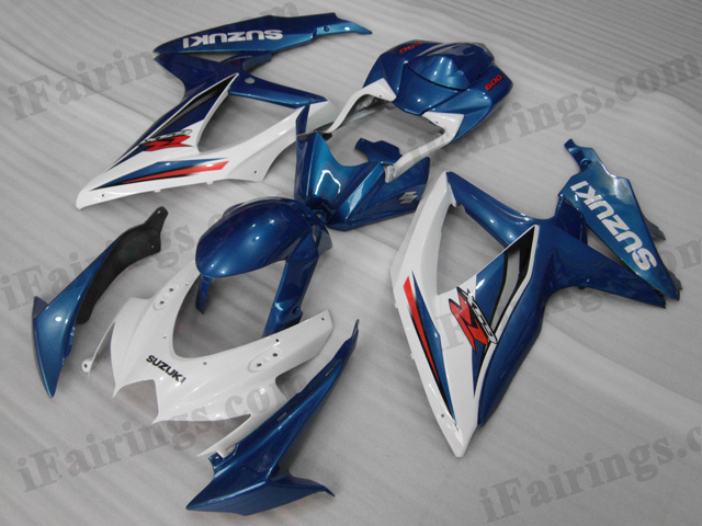 GSXR600/750 2008 2009 2010 blue and white fairings, 2008 2009 GSXR600/750 decals. - Click Image to Close