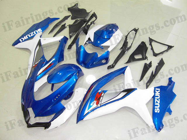 Gixxer fairings for 2008 2009 2010 GSXR600/750 blue and white scheme. - Click Image to Close