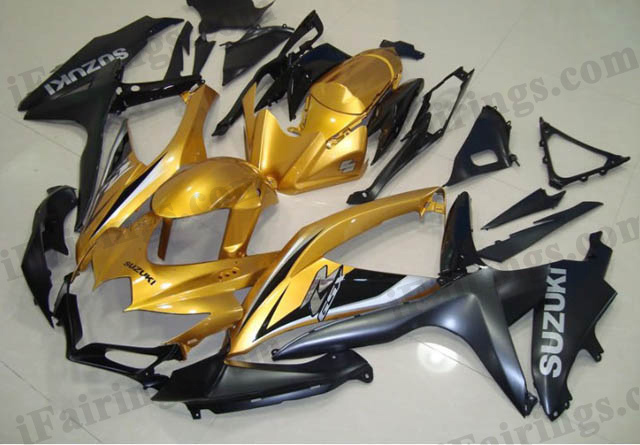 gixxer 2008 2009 2010 GSXR600/750 gold and black fairings - Click Image to Close