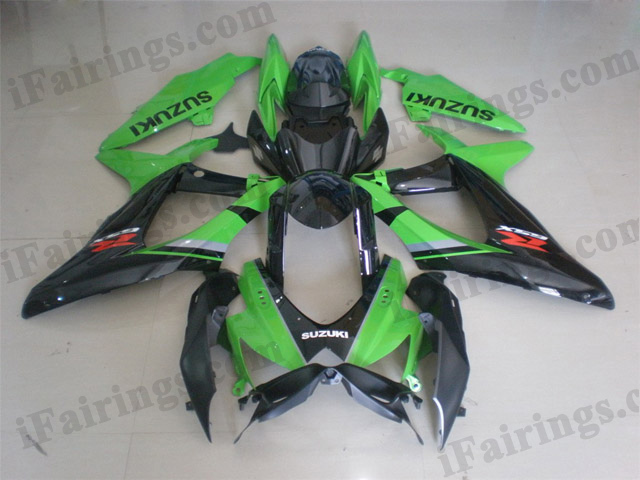 GSXR600/750 2008 2009 2010 green and black fairings, 2008 2009 GSXR600/750 decals - Click Image to Close