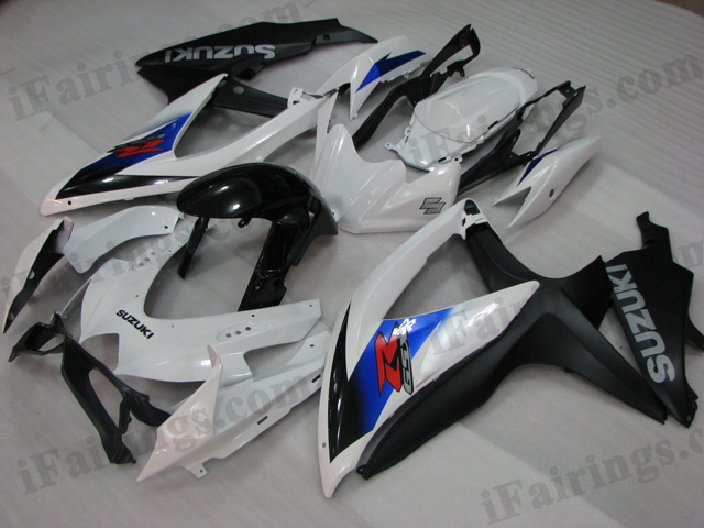 2008 2009 2010 Suzuki GSXR600/750 white and black fairing kits.