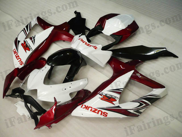 GSXR600/750 2008 2009 2010 red,white and black fairings, 2008 2009 GSXR600/750 decals. - Click Image to Close