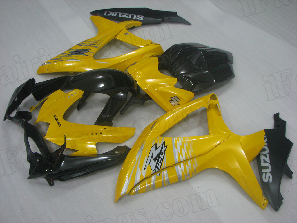 2008 2009 2010 Suzuki GSXR600, GSXR750 yellow and black fairing set.