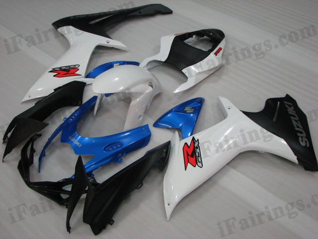 2011 2012 2013 2014 Suzuki GSXR600/750 blue, white and black fairing kits.