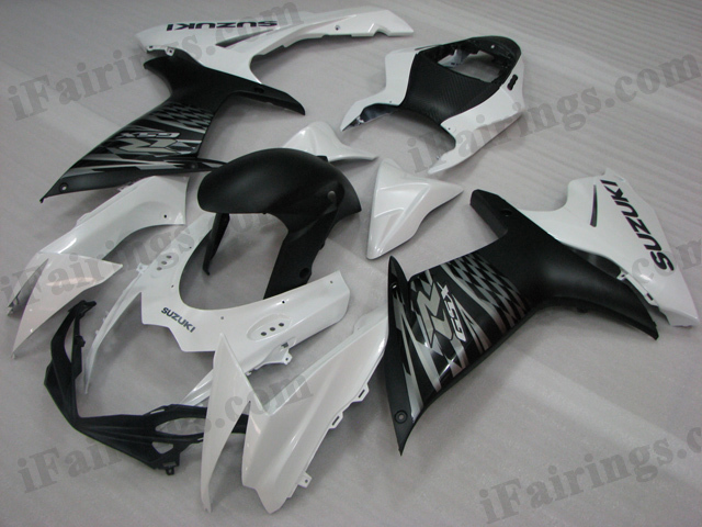 2011 2012 2013 2014 Suzuki GSXR600/750 white and black fairing kits.