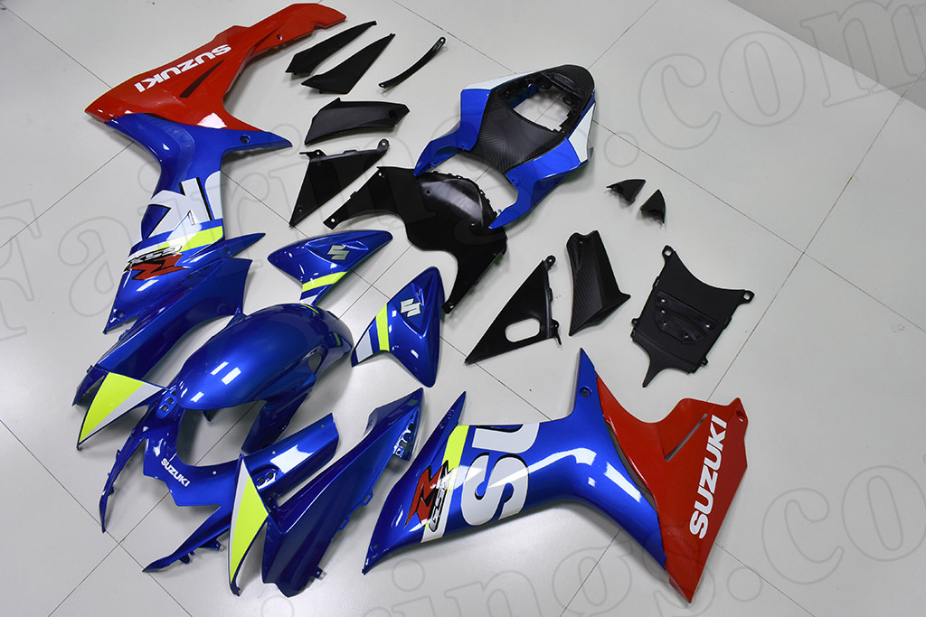 2011 to 2018 Suzuki GSX-R600/750 OEM scheme blue and red fairings. - Click Image to Close