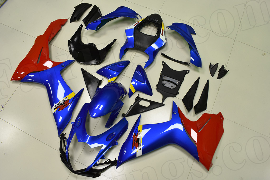 2011 to 2018 Suzuki GSX-R600/750 blue and red fairings. - Click Image to Close