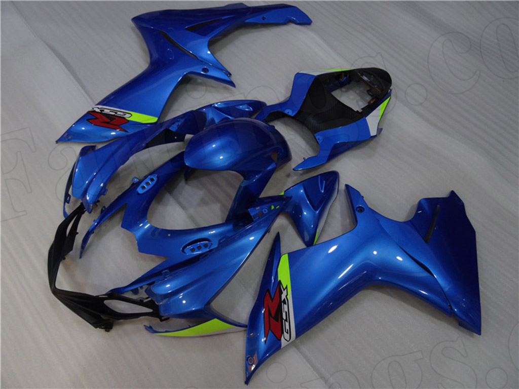 2011 to 2018 Suzuki GSX-R600/750 blue fairing kit. - Click Image to Close