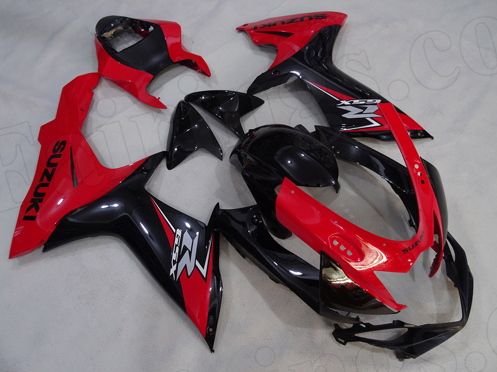 2011 to 2018 Suzuki GSX-R600/750 red and black fairing kit. - Click Image to Close
