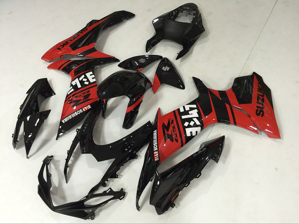 2011 to 2018 Suzuki GSX-R600/750 red and black fairing set. - Click Image to Close
