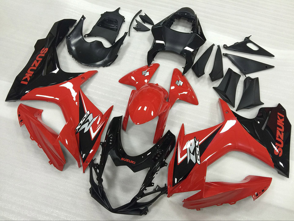 2011 to 2018 Suzuki GSX-R600/750 red and black fairing kits. - Click Image to Close