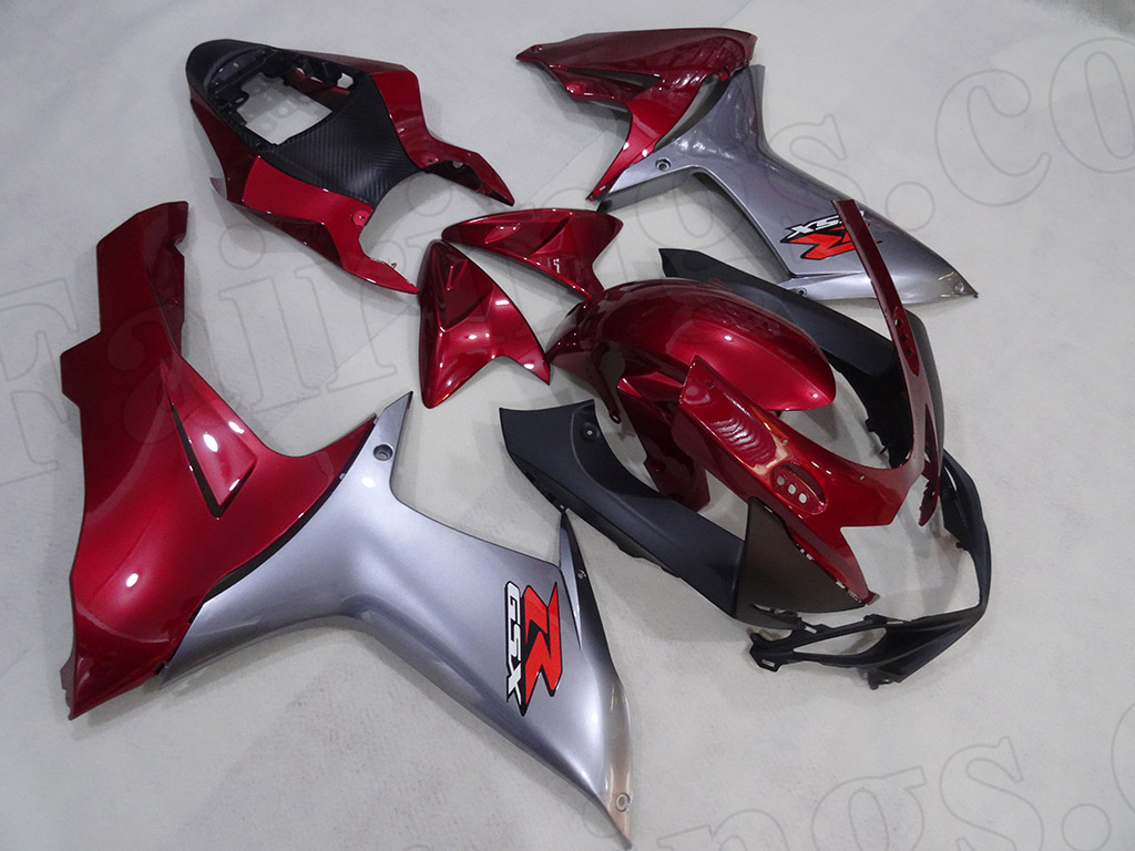 2011 to 2018 Suzuki GSX-R600/750 red and silver fairings. - Click Image to Close