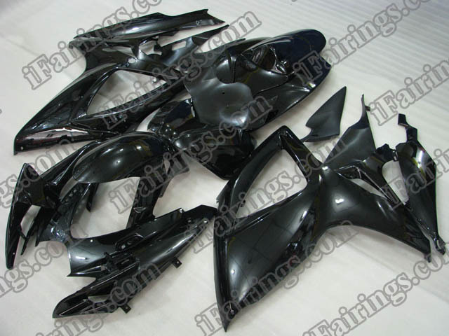 2006 2007 GSXR600/750 glossy black fairings, 2006 2007 GSXR600/750 replacement bodywork. - Click Image to Close