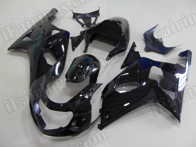 Motorcycle fairings/bodywork for 2001 2002 2003 Suzuki GSX R 600/750 all glossy black. - Click Image to Close