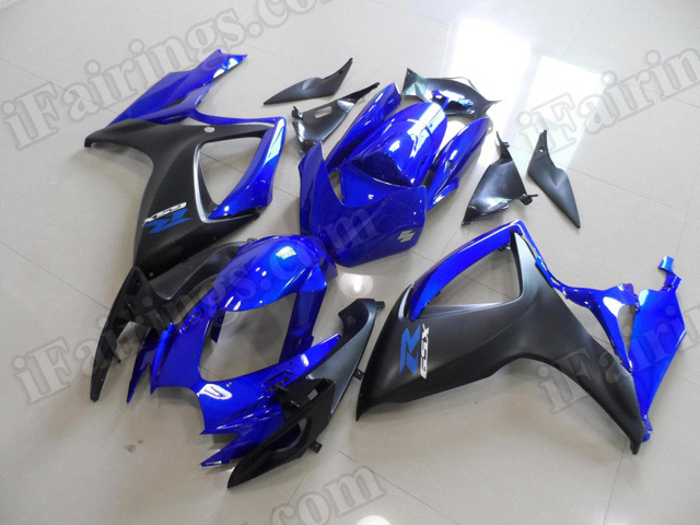 Motorcycle fairings/bodywork for 2006 2007 Suzuki GSX R 600/750 blue and black. - Click Image to Close