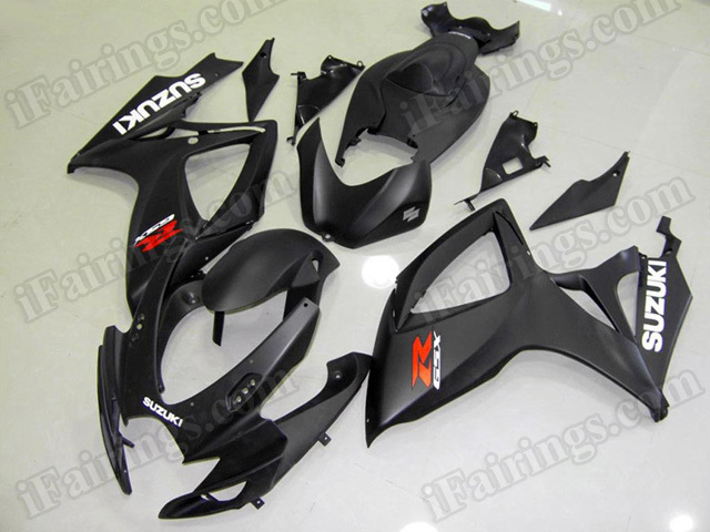 Motorcycle fairings/body kits for 2006 2007 Suzuki GSX R 600/750 matte black. - Click Image to Close