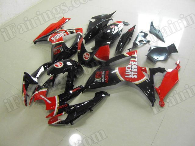 Motorcycle fairings/body kits for 2006 2007 Suzuki GSX R 600/750 lucky strike replica. - Click Image to Close