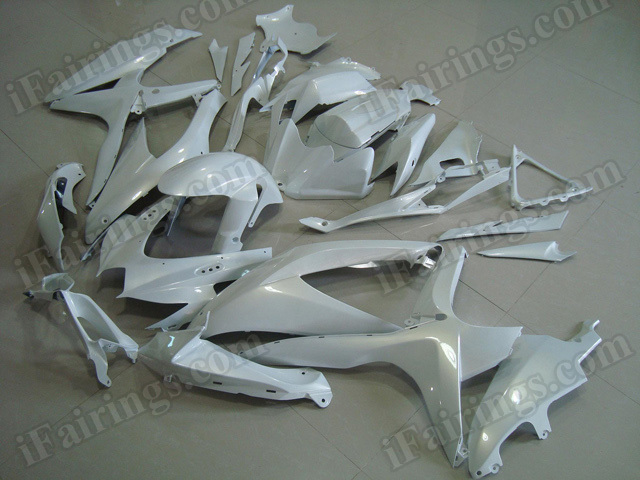 Motorcycle fairings for 2008 2009 2010 Suzuki GSX R 600/750 pearl white. - Click Image to Close