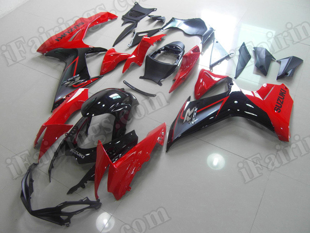 Motorcycle fairings for 2011 2012 2013 2014 Suzuki GSX R 600/750 red and black. - Click Image to Close