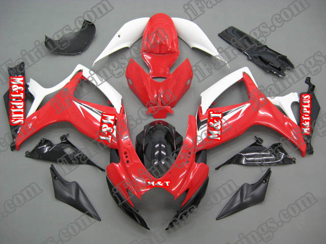 2006 2007 GSXR600/750 red and white replacement fairing kits