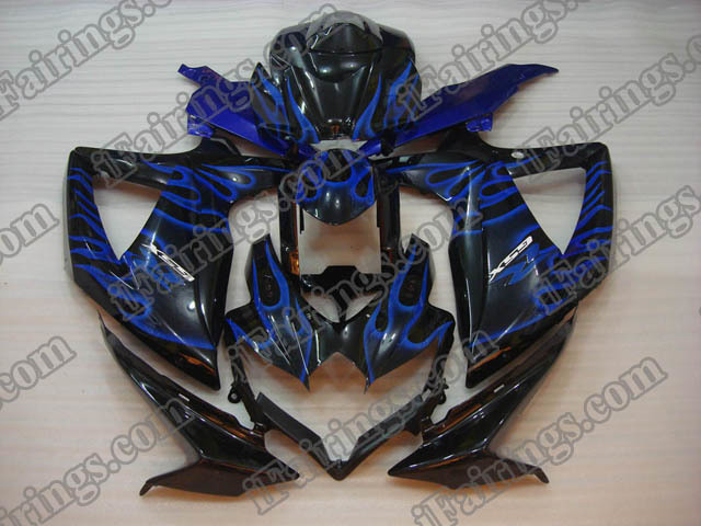 GSXR600/750 2008 2009 2010 blue flame fairings, 2008 2009 GSXR600/750 graphics. - Click Image to Close