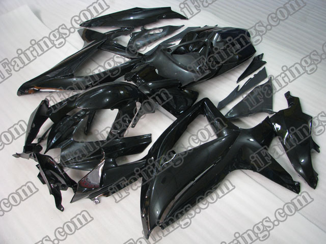 Gixxer fairings for 2008 2009 2010 GSXR600/750 glossy black scheme. - Click Image to Close