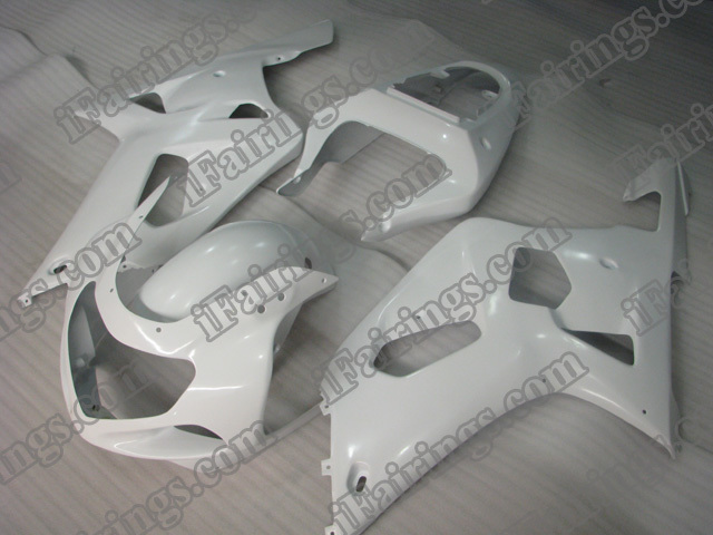 Replacement fairings for 2001 2002 2003 GSXR600/750 white scheme.