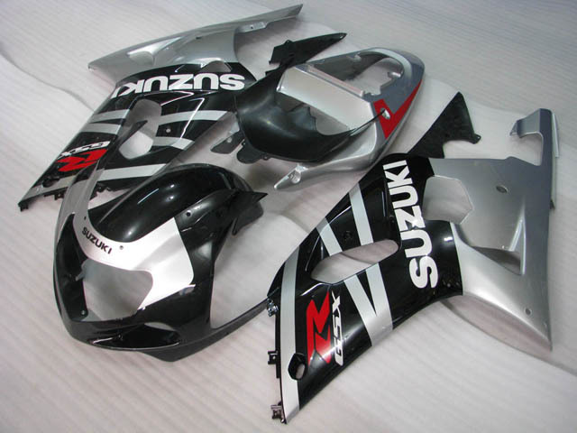 Gixxer 2001 2002 2003 GSXR600/750 silver and black customer fairings - Click Image to Close
