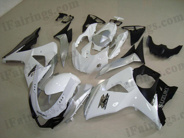 2009 2010 2011 2012 2013 2014 GSXR1000 white,silver and black fairings
