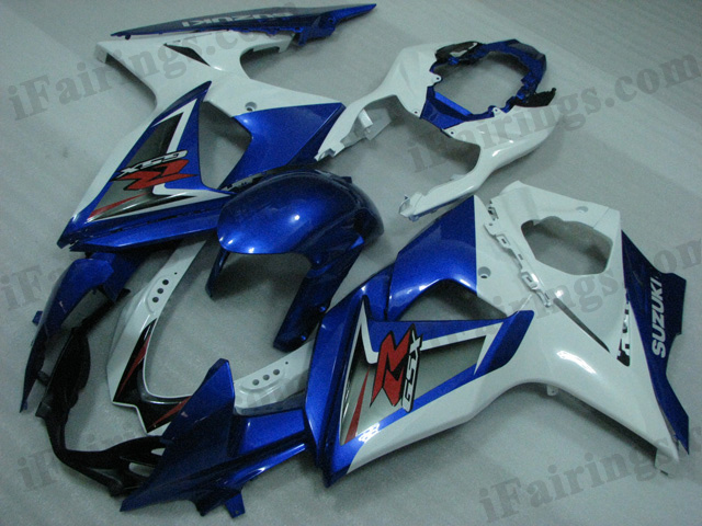 2009 2010 2011 2012 2013 2014 Suzuki GSXR1000 white and blue fairings.