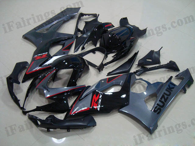 gixxer 2005 2006 GSXR1000 black and grey fairings