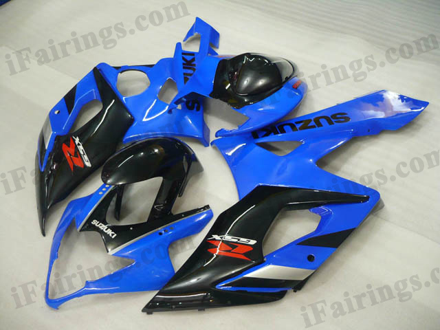 Custom fairings for 2005 2006 GSXR1000 blue/black