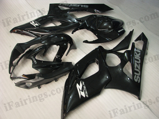 gixxer 2005 2006 GSXR1000 glossy black fairing kits.