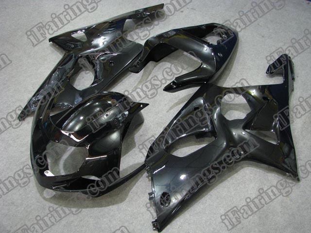 GSXR1000 2000 2001 2002 glossy black fairings, 2000 2001 2002 GSXR1000 plastic.