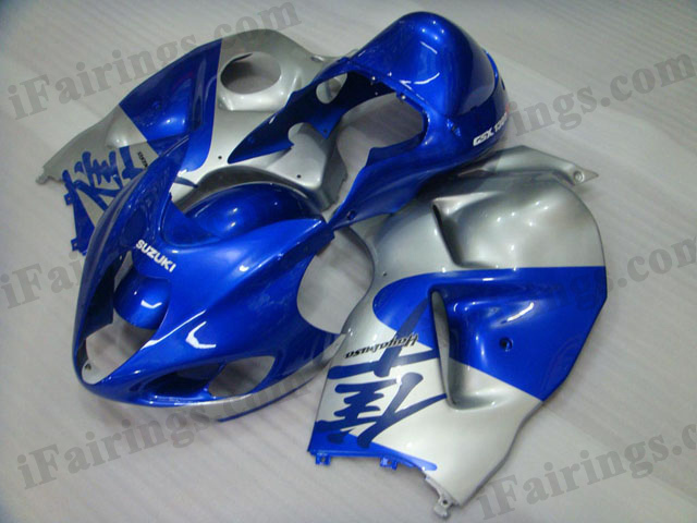 hayabusa 1999 to 2007 GSXR1300 blue and silver fairings